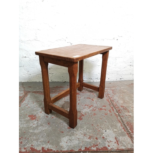 1077 - An Albert 'Eagleman' Jeffray solid oak side table - approx. 43cm high x 47.5cm wide x 29cm deep