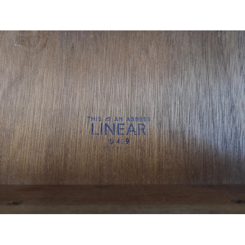 1101 - A mid 20th century Abbess Linear teak office desk - approx. 72cm high x 153cm wide x 76cm deep