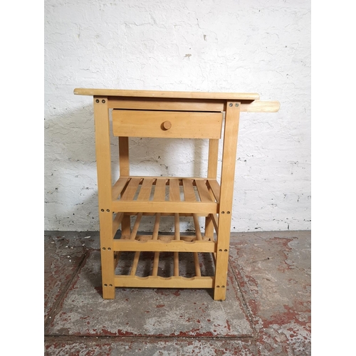 1105 - A modern beech kitchen island - approx. 80cm high x 68cm wide x 48cm deep