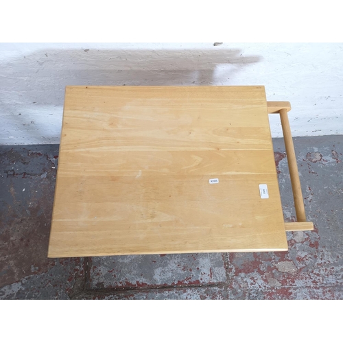 1105 - A modern beech kitchen island - approx. 80cm high x 68cm wide x 48cm deep