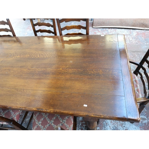 1133 - An Arighi Bianchi Macclesfield by the Royal Oak Furniture Company solid oak refectory dining table a... 