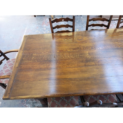 1133 - An Arighi Bianchi Macclesfield by the Royal Oak Furniture Company solid oak refectory dining table a... 