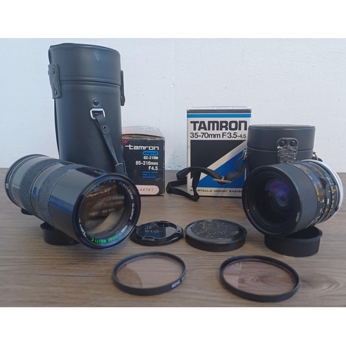 1469 - Two boxed and cased Tamron lenses, one CF macro zoom 35-70mm 1:3.5-4.5 Adaptall 2 mount for Canon FD... 