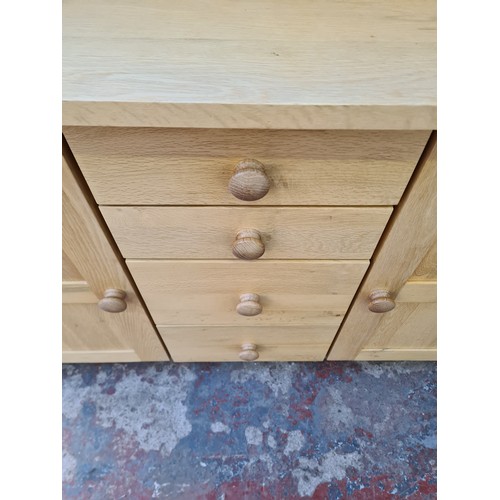 1024B - A modern solid oak dresser - approx. 190cm high x 130cm wide x 48cm deep