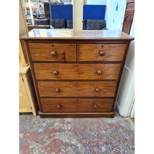 1024A - A Victorian mahogany chest of two short over three long drawers - approx. 119cm high x 119cm wide x ... 