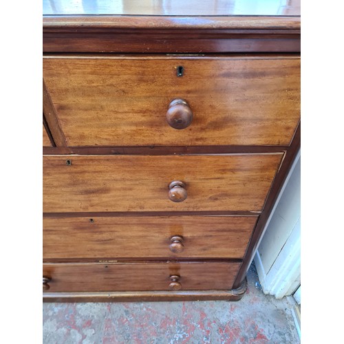 1024A - A Victorian mahogany chest of two short over three long drawers - approx. 119cm high x 119cm wide x ... 