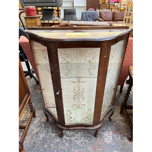 1121 - A mid 20th century walnut display cabinet