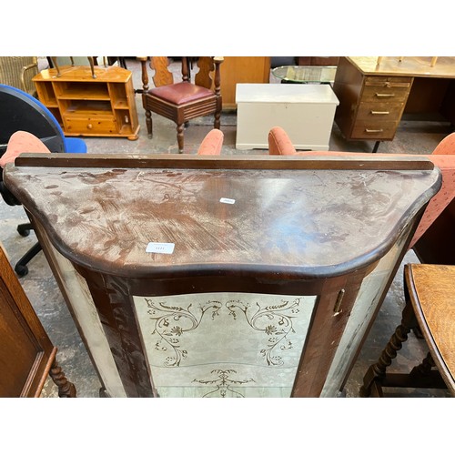 1121 - A mid 20th century walnut display cabinet