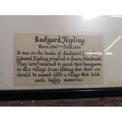 1153 - A vintage framed Rudyard Kipling print - approx. 53cm high x 42cm wide