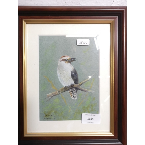 1154 - Two framed Michael Powell for Royal Worcester watercolours - largest approx. 39cm high x 33cm wide