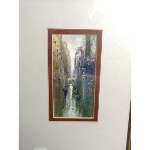 1156 - Two framed pictures, one pastel sketch, signed lower right J. Scott and one abstract oil painting