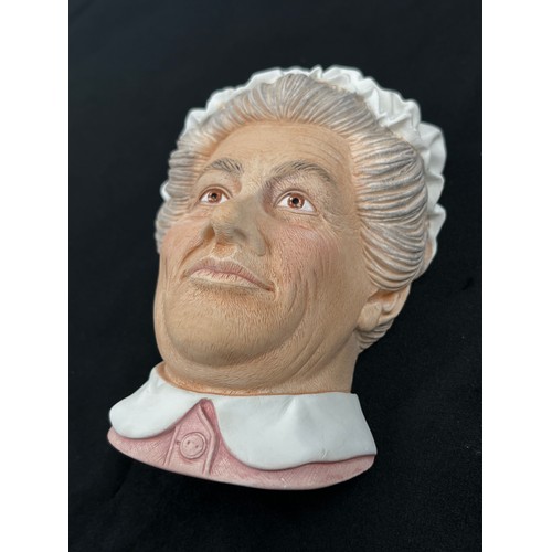 118A - A Bossons The Cook aged version chalkware head wall mask