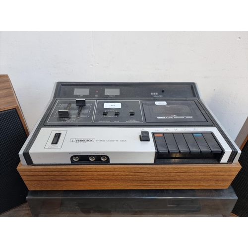 1483 - Three items, one Ferguson 3457B stereo music centre comprising three band receiver and three speed B... 