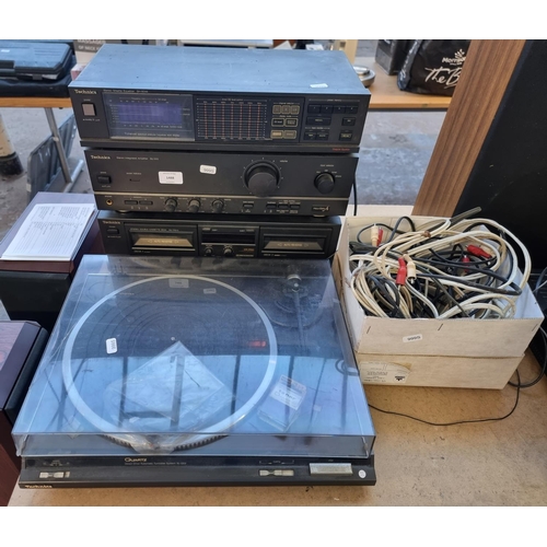 1488 - Four items of Technics hi-fi, one SL-QD2 direct drive two speed turntable, one SH-8046 graphic equal... 