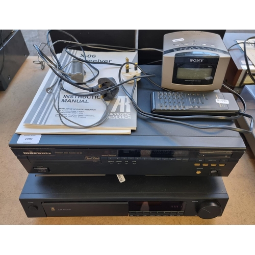 1490 - Three items, one Acoustic Research X-06 receiver with instruction manual, one Marantz CD-60 special ... 