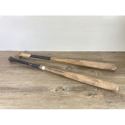 1462 - Two vintage Hillerich & Bradsby American baseball bats