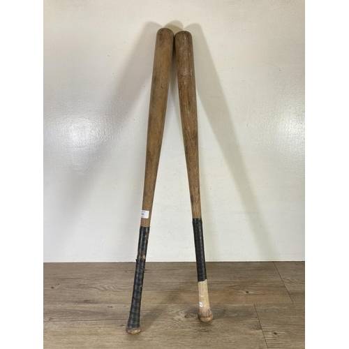 1462 - Two vintage Hillerich & Bradsby American baseball bats