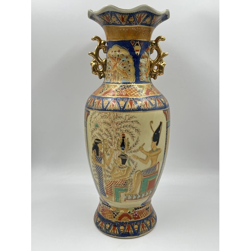 1165 - A Chinese porcelain twin handled vase - approx. 40cm high