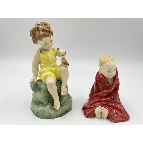 1171 - Two ceramic figurines, one Royal Worcester Friday's Child is Loving and Giving and one Royal Doulton... 