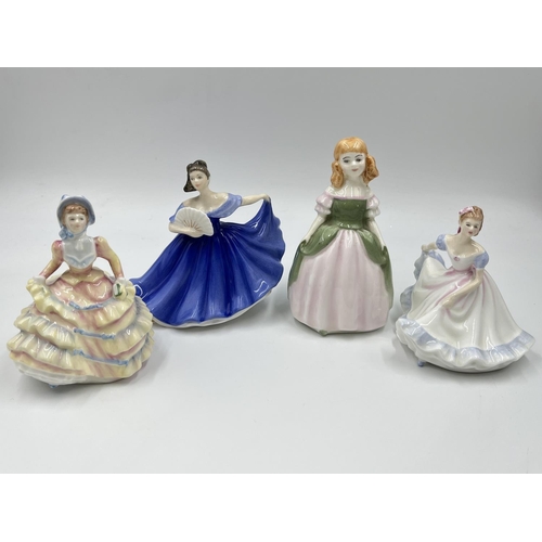 1176 - Four Royal Doulton miniature lady figurines, Hannah - HN 3649, Ninette - HN 3215, Elaine - HN 3214 a... 