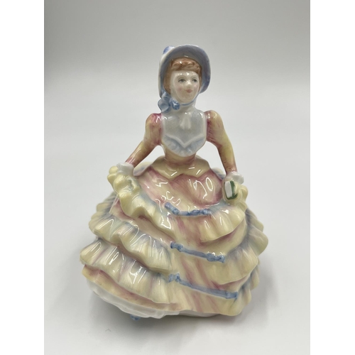 1176 - Four Royal Doulton miniature lady figurines, Hannah - HN 3649, Ninette - HN 3215, Elaine - HN 3214 a... 