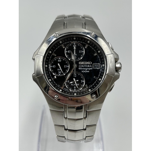 A boxed Seiko Coutura chronograph quartz 41mm men's wristwatch - ref ...