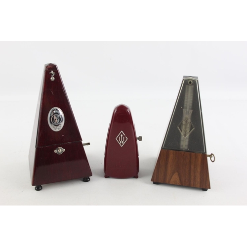 834 - Three vintage metronomes, one Maelzel, and two Wittner