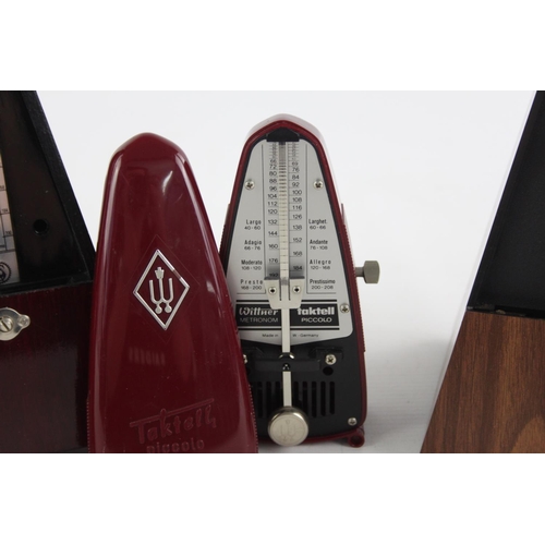 834 - Three vintage metronomes, one Maelzel, and two Wittner