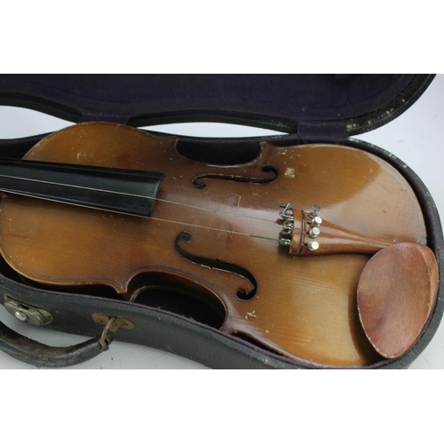 836 - Two cased vintage violins, one Lark and one Leslie Sheppard