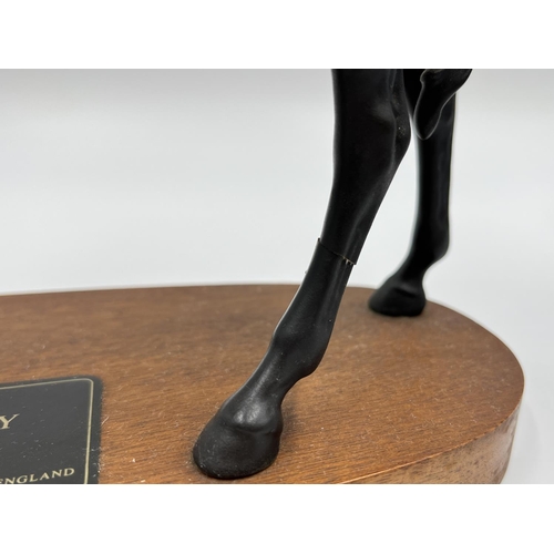 255 - Two Beswick Connoisseur Model matte ceramic horse figurines on plinths, Arab 'Xayal' and Black Beaut... 