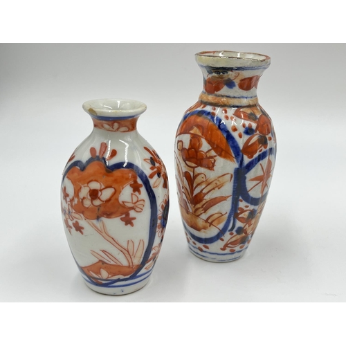 258 - Five 19th century Oriental ceramic vases, four Imari and one Kutani - tallest approx. 21cm high