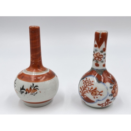 258 - Five 19th century Oriental ceramic vases, four Imari and one Kutani - tallest approx. 21cm high