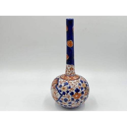 258 - Five 19th century Oriental ceramic vases, four Imari and one Kutani - tallest approx. 21cm high