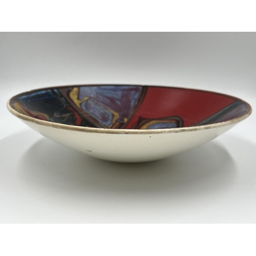 264 - A Poole Pottery Delphis shape no. 57 shallow bowl - approx. 17cm diameter