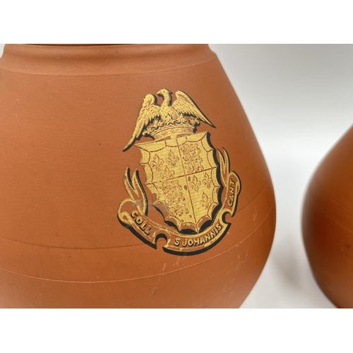 276 - Two 19th century Wedgwood terracotta pitchers/jugs, one has impressed kitemark to base - largest app... 