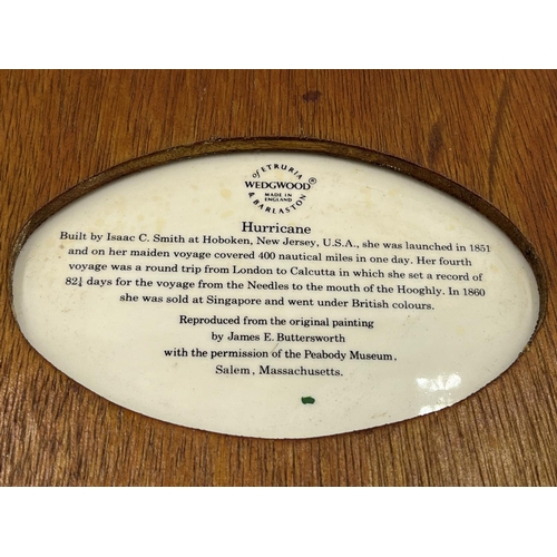 285 - A framed Wedgwood 'Hurricane' ceramic plaque - approx. 30cm x 23cm