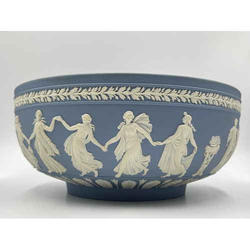 286 - A Wedgwood pale blue Jasperware Dancing Hours bowl - approx. 26cm diameter