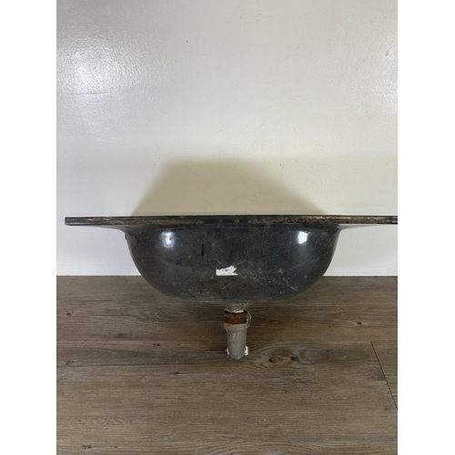 449 - A vintage white enamel sink - approx. 52cm wide x 32cm deep