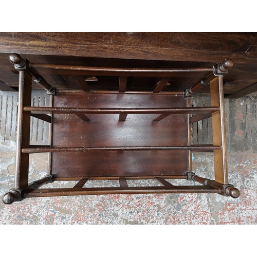 103 - A Regency style mahogany three section Canterbury