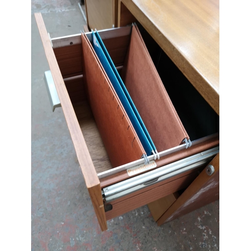 109 - A pair of teak effect two drawer office filing cabinets