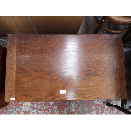 115 - An oak linen fold blanket box - approx. 46cm high x 76cm wide x 43cm deep