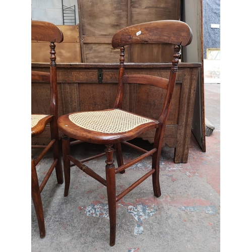 54 - A pair of early 20th century beech and rattan occasional chairs