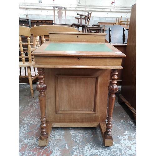 88 - An early 20th century mahogany davenport desk with green leather insert - approx. 83cm high x 54cm w... 