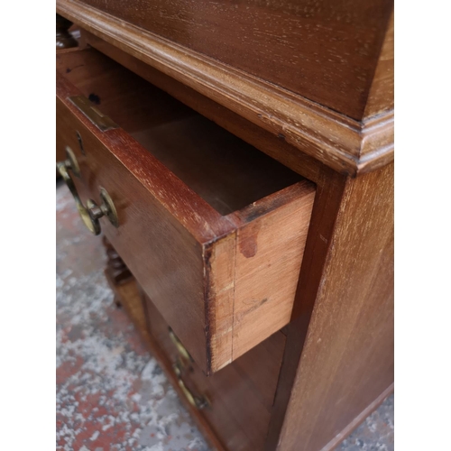 88 - An early 20th century mahogany davenport desk with green leather insert - approx. 83cm high x 54cm w... 