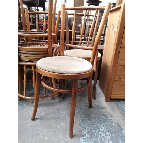 99 - Eight Czechoslovakian Drevounia bentwood dining chairs