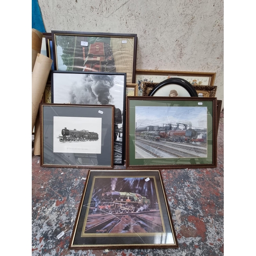 171 - A large collection of framed and unframed pictures