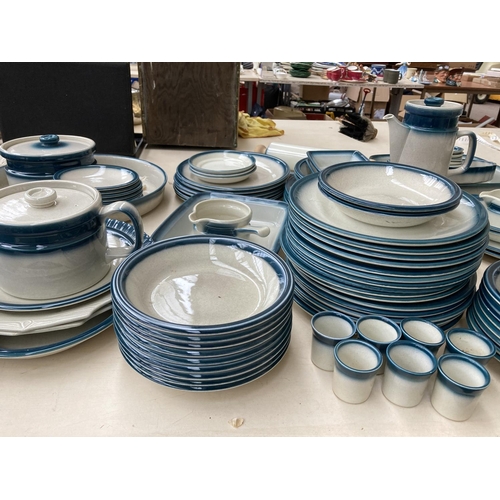 364 - A large collection of Wedgwood Blue Pacific china to include tureens, coffee pot, teapots, rolling p... 