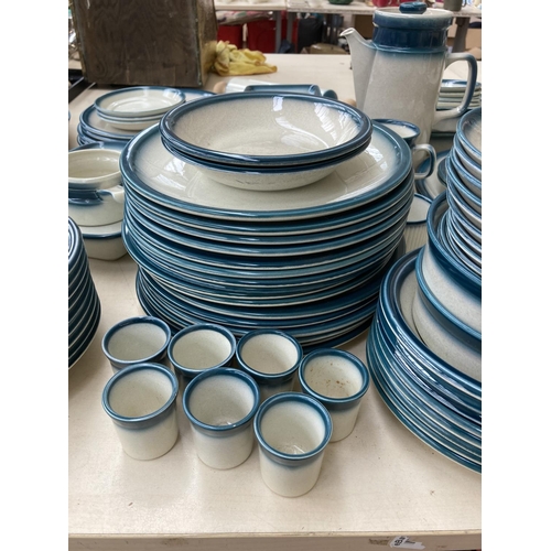 364 - A large collection of Wedgwood Blue Pacific china to include tureens, coffee pot, teapots, rolling p... 