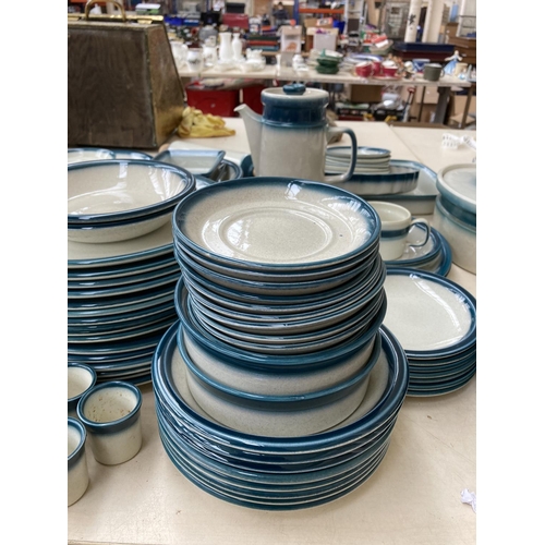 364 - A large collection of Wedgwood Blue Pacific china to include tureens, coffee pot, teapots, rolling p... 