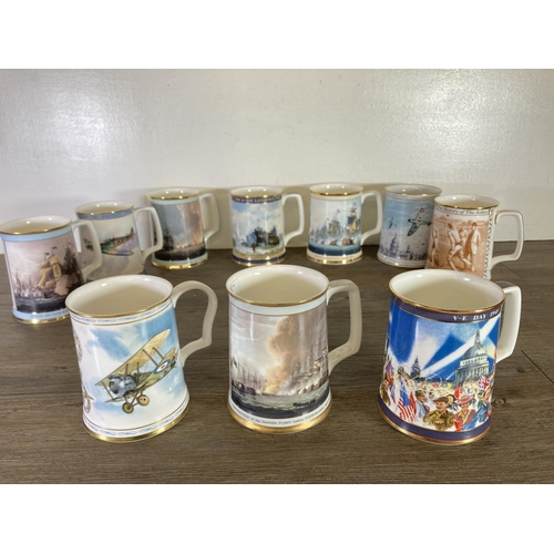 389 - Ten commemorative tankards, eight Royal Doulton limited edition to include The D-Day Tankard no. 744... 